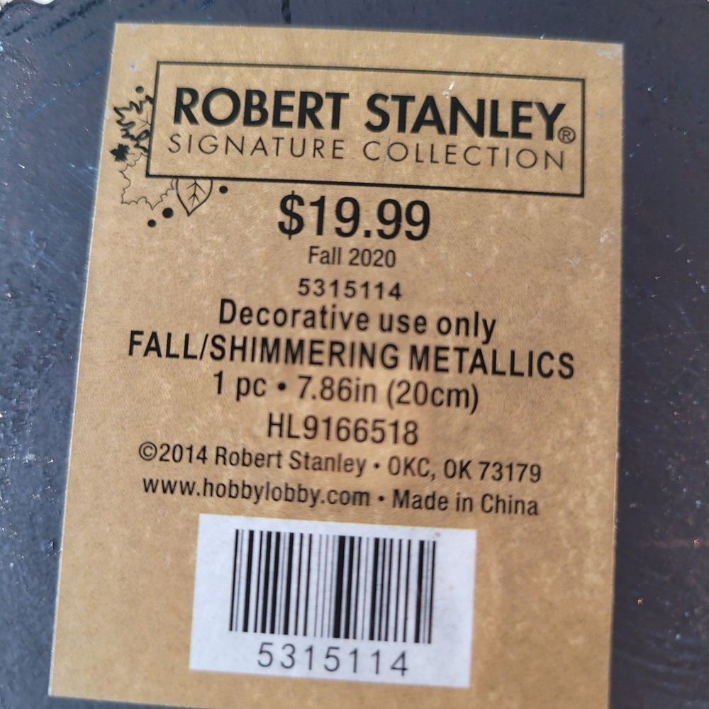 2 Robert Stanley 2014 Fall Shimmering Metallics White & Gold Pumpkins Holiday - Picture 7 of 8